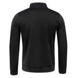 Men's Zip Up Stand Collar Winter Jacket - Black - Sweatshirt Jacket - 4XL - Polyester - image 2
