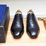 Men's Elegant Leather Oxford Brogue Shoe - Black - Formal Shoes - 12 B - Genuine Leather - image 33