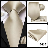 Men's 3 Pcs Champagne Silk Tie Sets - N-3495 - One Size - Silk/Polyester - image 8