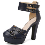 Women's High Platform Summer Sandals - Red - Platform Heels - 50 B - PU Leather - image 22