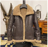 Men's Genuine Leather Sheepskin Jacket - Black - Bomber Jacket - 6XL - Genuine Leather - image 34