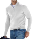Men's Slim Fit V-neck Casual Pullover - Black - Mock Neck Sweater - XXXL - Polyester - image 13