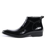 Men's Leather Patent Formal Dress Boots - Wine Red - Patent Boots - 45 B - Genuine Leather - image 8
