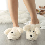 Women's Fluffy Cartoon Dog Fur Slippers - Beige - Dog Slippers - XXL - Plush - image 13