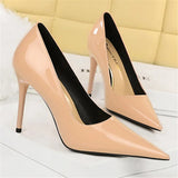 Women's Elegant Mid-Heel Formal Scarpin - Wine Red - 10cm - Formal Stilettos - 43 B - PU Patent Leather - image 16