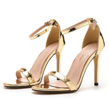Women's High Strappy Party Prom Stilettos - Gold - Stiletto Sandal - 11 B - PU Leather - image 14