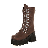 Women's Gothic Punk Platform Shoes - Auburn - 1 - Platform Shoes - 43 B - PU Leather - image 30