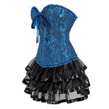 Women's Victorian Corset Dress 2Pcs Set - Black - 1 / Corset / Black Skirt - 6XL - Polyester - image 12