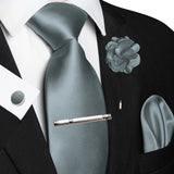 Funki Buys | Neckties | Men's 5 Pcs Luxury Ridged Silk Tie Sets