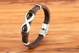 Unisex Leather Infinity Symbol Bracelets - Black/Gold - Bracelet - 23cm - Leather - image 12