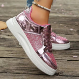 Women's Gold Sequins Platform Sneakers - Light Gold - Sneakers - 43 B - PU - image 17