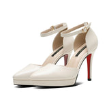 Women's Buckle Strap Formal Dress Shoes - Apricot - 1 / Matte / Shoes - 42 B - PU Leather - image 7