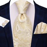 Men's 3 Pcs Champagne Silk Tie Sets - N-3920 - One Size - Silk/Polyester - image 18