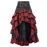 Women's Cosplay Steampunk Ruffled Skirt - Red - Ruffled Skirt - 5XL - Polyester - image 2