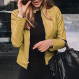 Women's Slim Fit Faux Leather Jackets - Black - Biker Jacket - XXL - PU Leather - image 23