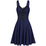Women's Gothic Lace Up Mini Dress - Black - Gothic Dress - XXL - Polyester/Spandex - image 12