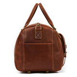 Travel Bags Men's Leather Overnight Bag - Brown - 1 / Design 1 / (58cm) Bag - Large - Genuine Leather - image 42