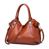 Handbags Women's Chic Leather Tote Bag - Brown - Medium - PU Leather - image 4