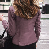 Women's Slim Fit Faux Leather Jackets - Black - Biker Jacket - XXL - PU Leather - image 36
