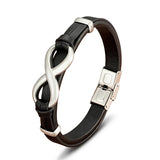 Unisex Leather Infinity Symbol Bracelets - Black/Gold - Bracelet - 23cm - Leather - image 20
