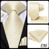 Men's 3 Pcs Champagne Silk Tie Sets - N-3495 - One Size - Silk/Polyester - image 12
