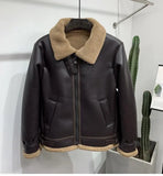 Men's Faux Leather Fleece Bomber Jacket - Black - Men's Jacket - 6XL - Genuine Leather - image 3