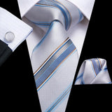 Men's 3 Pcs White Silk Wedding Tie Sets - White - 3116 - One Size - Silk - image 20