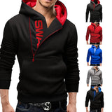 Men's High Neck Hooded Pullovers - Black/Red - Pullover - XXXL - Polyester - image 12
