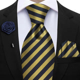 Men's 3 Pcs Tie Hanky Corsage Sets - Purple - 33 - One Size - Polyester - image 15