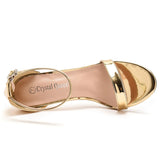Women's High Strappy Party Prom Stilettos - Gold - Stiletto Sandal - 11 B - PU Leather - image 19