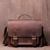 Messenger Bags Men's Leather Work Bags - Black - Bag - Medium - Genuine Leather - image 13