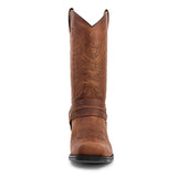 Men's Embroidered Cowboy Pull On Boots - Brown - Cowboy Riding Boots - 12 B - PU Leather - image 7