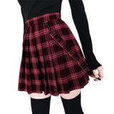 Women's Gothic Suspender Mini Skirt Plaid - Wine Red - Mini Skirt - 5XL - Polyester - image 4