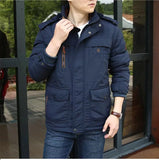 Men's Winter Hooded Windbreaker Parka - Black - Hooded Parka - 6XL - Polyester - image 7
