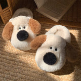 Women's Sweet Cartoon Dog Plush Slipper - Khaki - Dog Slippers - L - Plush - image 11
