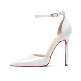 Women's Patent Leather High Heel Stilettos - Wine Red - 1 / 12cm Heel - 45 B - Genuine Patent Leather - image 13