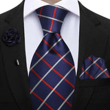 Men's 3 Pcs Tie Hanky Corsage Sets - Purple - 33 - One Size - Polyester - image 6