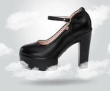 Women's Luxury Leather High Mary Janes - Silver - 1 / 12cm / Mary Janes - 43 B - Genuine Leather - image 4
