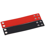 Men's Women's Punk Wide Leather Cuff - Red - Wide Wristband - Medium - Genuine Leather - image 3
