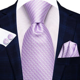 Men's 3 Pcs Purple Silk Wedding Tie Sets - Purple - 3777 - One Size - Silk - image 42