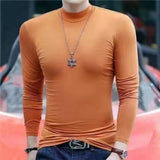 Men's Women's Slim Fit Mock Neck Shirts - Black - Skivvy - 6XL - Polyester - image 7