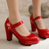 Women's Patent High Platform Mary Janes - Lavender - Mary Jane Platforms - 16 B - PU Leather - image 9