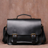 Messenger Bags Men's Leather Work Bags - Black - Bag - Medium - Genuine Leather - image 16