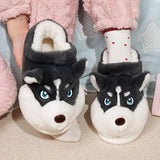 Unisex Alaskan Dog Slippers - Dark Gray - Slipper - 44-45 - Plush - image 2