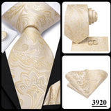 Men's 3 Pcs Champagne Silk Tie Sets - N-3495 - One Size - Silk/Polyester - image 14