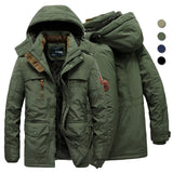 Men's Winter Hooded Windbreaker Parka - Black - Hooded Parka - 6XL - Polyester - image 1