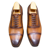 Men's Elegant Leather Oxford Brogue Shoe - Black - Formal Shoes - 12 B - Genuine Leather - image 16