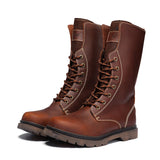 Men's Leather Hiking Boots Hunting Boots - Brown -1 / Boots - 45 B - Genuine Leather - image 23