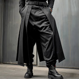 Men's Women's Irregular Pleated Pant/Skirt - Black - Pant Skirt - 5XL - Polyester - image 2