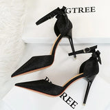 Women's Glitter Bow Knot Strappy Heels - Gold - Prom Shoes - 43 B - PU Leather - image 40